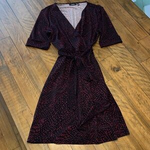 Apt. 9 Dress, Size S, Maroon and Black patterned
